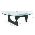 thumbnail image 4 of Raffle Pinker Triangle Glass Coffee Table End Table with Solid Black Base Tempered Glass Coffee Table for Living Room, 4 of 9