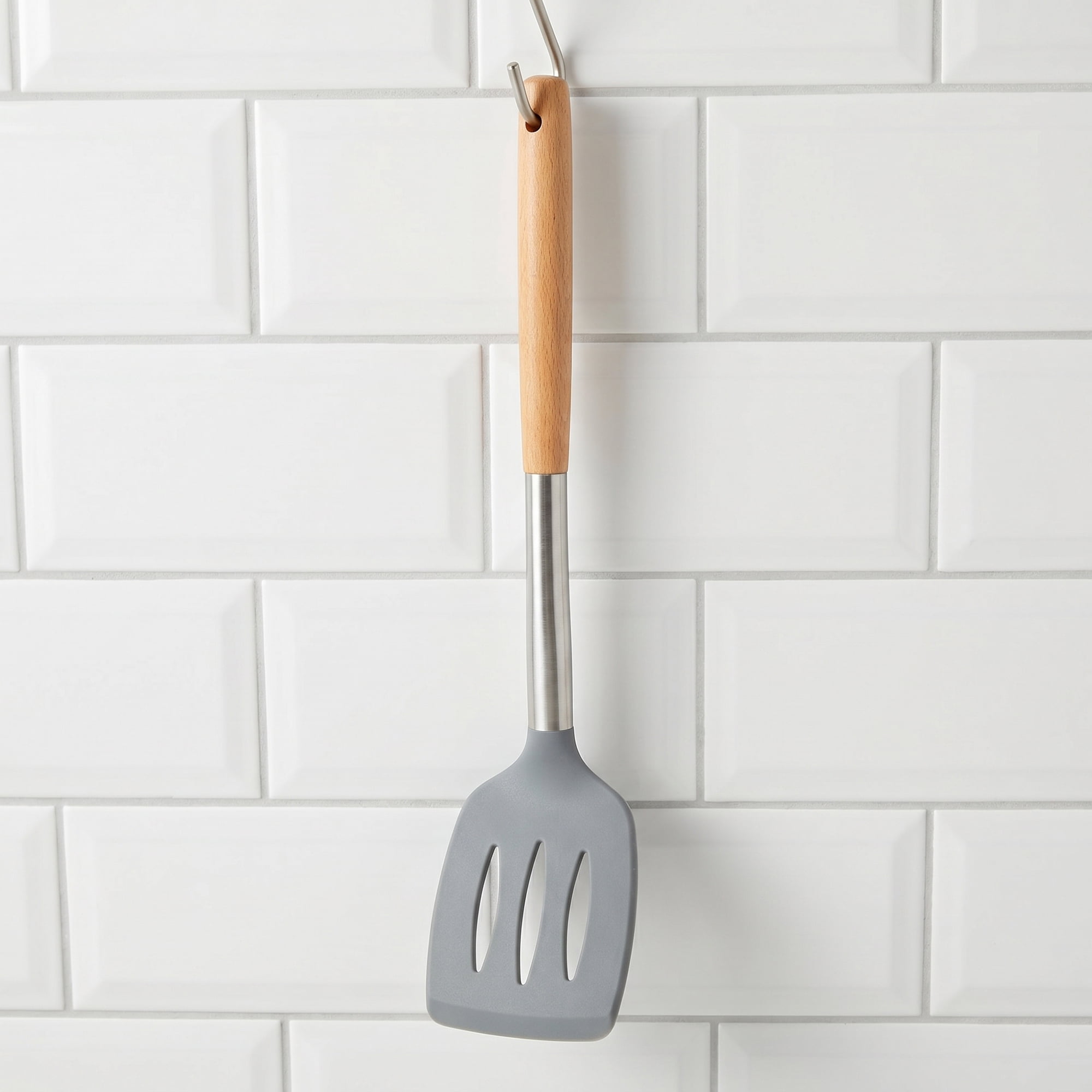 Unique Bargains Kitchen Utensil, Heat-Resistant Spatula for Flipping Gray-B 13.8x3.9 in