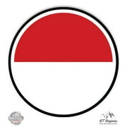 Indonesia Flag - 3" Vinyl Sticker - For Car Laptop I-Pad Phone Helmet Hard Hat - Waterproof Decal