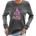 thumbnail image 2 of Craaazy Shirts for Women Breast Cancer Awareness Tops for Women Long Sleeve Crewneck Pink Ribbon Print Shirts Gifts For Women, 2 of 4