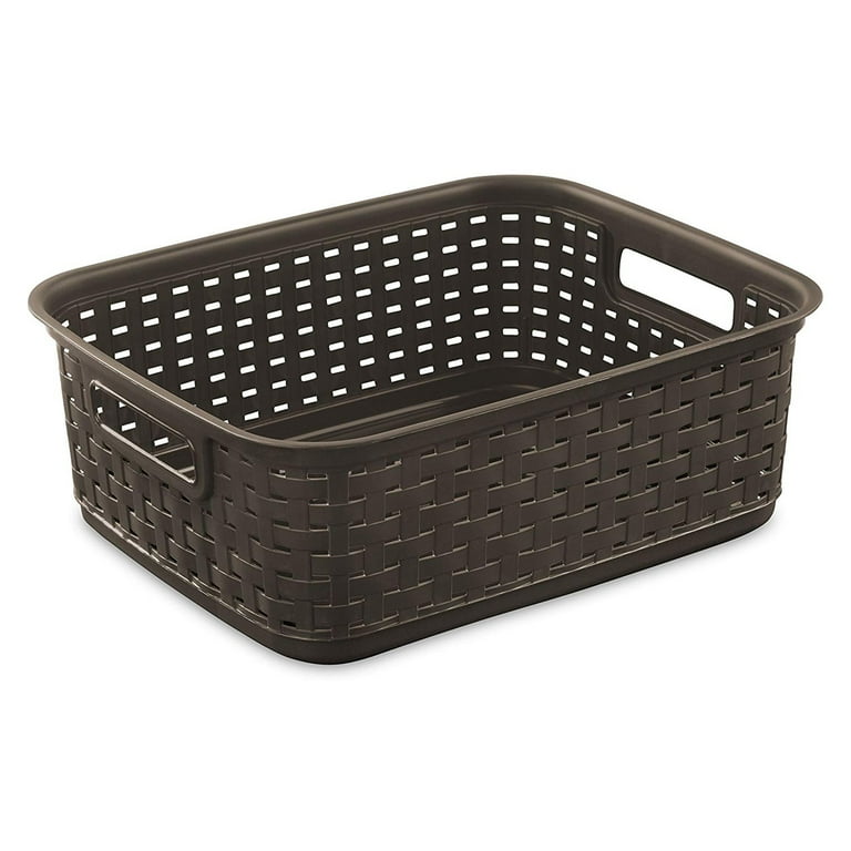 Sterilite 11 Inch Small Weave Storage Organizer Basket Tote