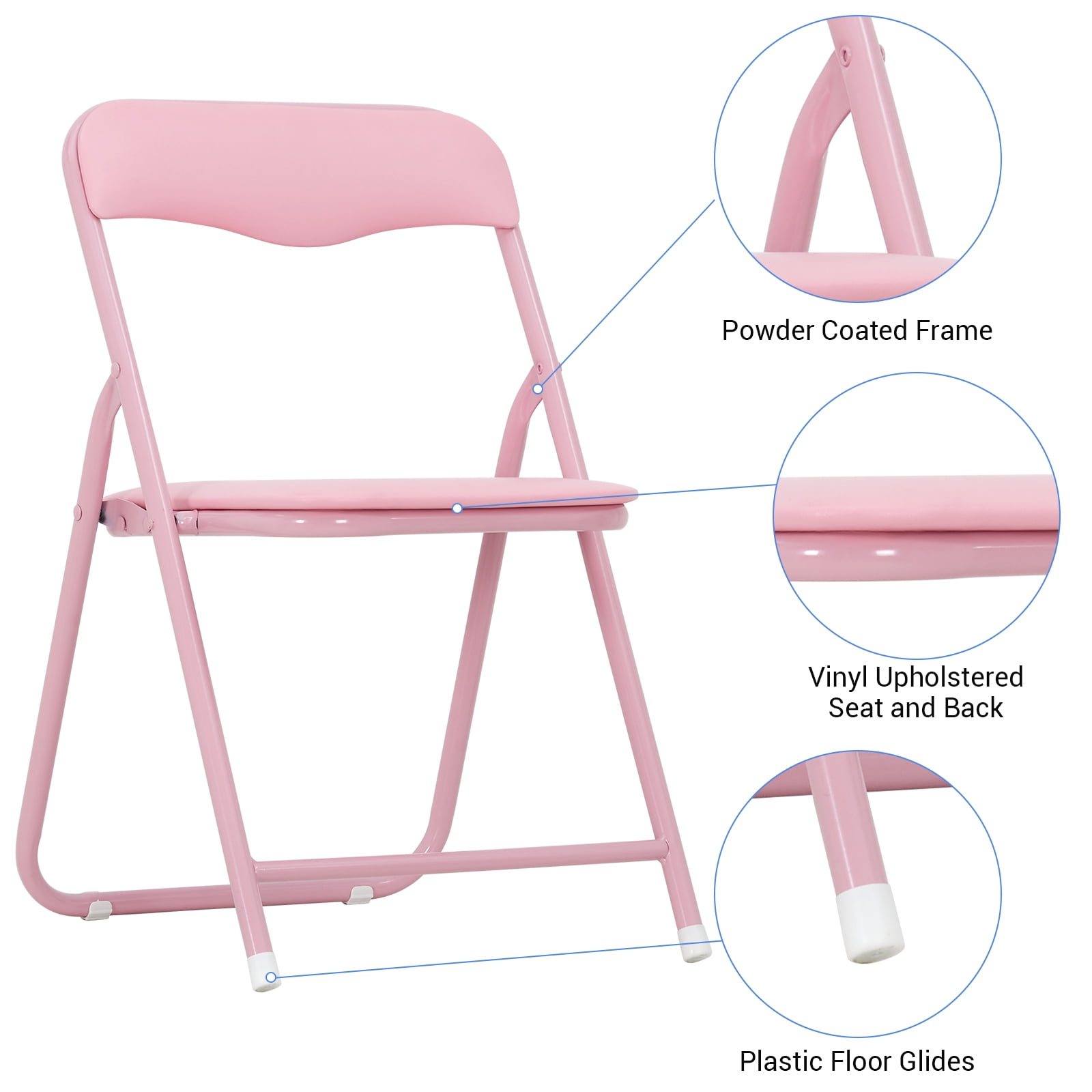 Garvee 5-Piece Folding Card Table and Chair Set - Upholstered Kids Activity Set with Portable Metal Frame, Ideal for Eating, Reading & Playing