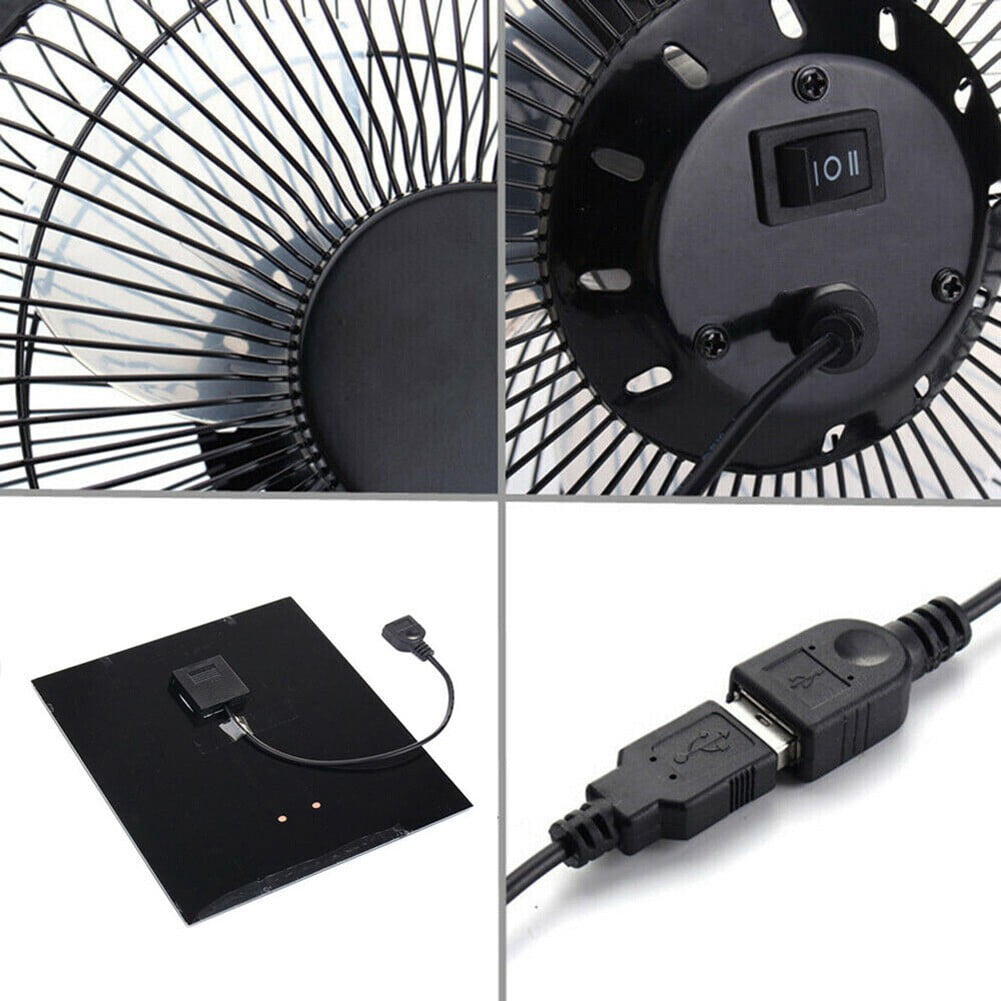 Solar Panel Powered Fan Portable USB Solar Fan Cooling Fan Home Office