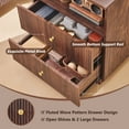 thumbnail image 5 of wow97e Nightstand with Charging Station, Wood Fluted 21.65" Wide End Table with 2 Drawers for Bedroom, Living Room, 5 of 7
