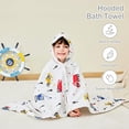 thumbnail image 4 of Kids Bath Towels Cartoon Kids Towels Bath 50" x 30" Boy Kids Bath Towels Boy Kids Hooded Bath Towel White Bath Towels for Kids Tool Car Hooded Bath Towels for Kids Ages 4-8 Boys Bath Towel, 4 of 6