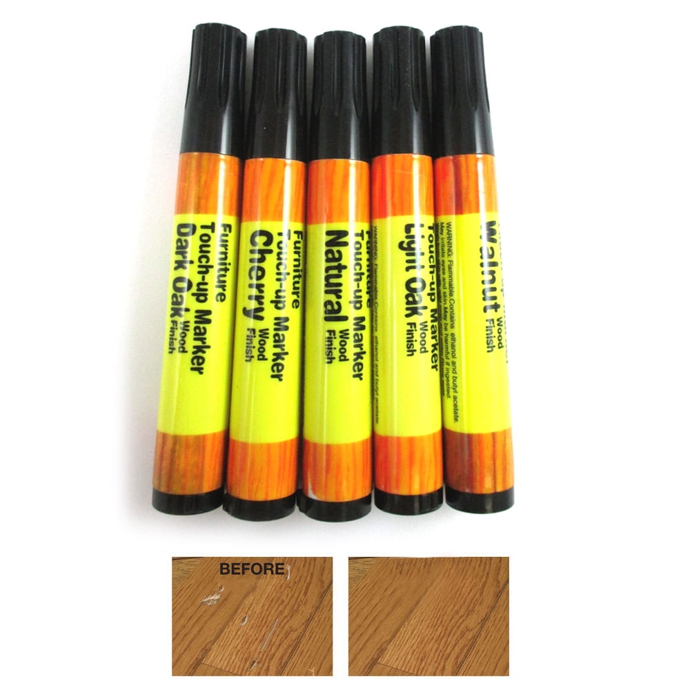 Furniture Touchup Markers Set Wood Repair Scratch Fillers Home 5 Piece
