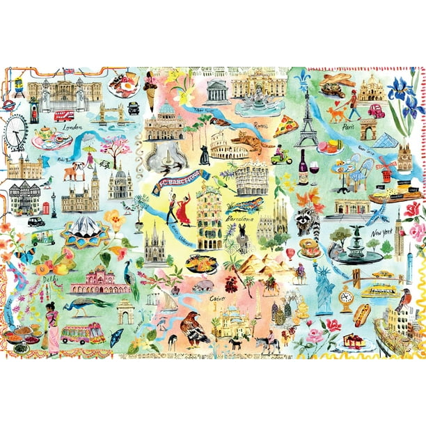 Rompecabezas Buffalo Games Fay Ford, mapa de la ciudad grande, 2000 unidades