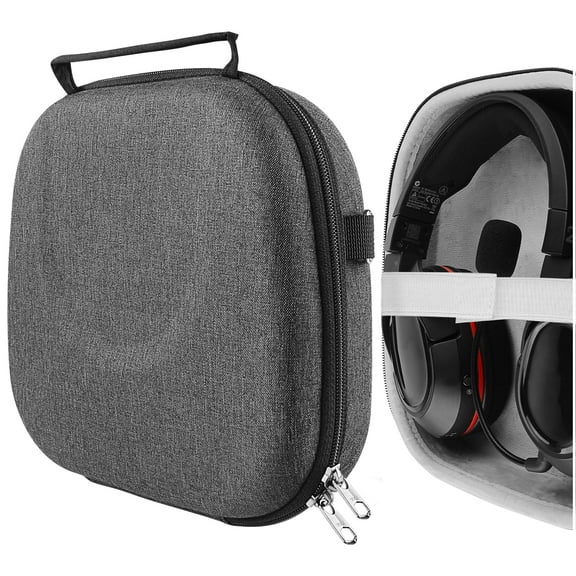 Geekria Shield Headphones Case Compatible with Turtle Beach Recon 70, Stealth 600, Stealth 450 Gaming Headsets, Replacement Hard Shell Travel Carrying Bag with Cable Storage (Dark Grey)