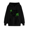 thumbnail image 3 of VBTAPA 2025 St. Patrick's Day Womens Graphic Hoodies Irish Shamrock Print Hooded Sweatshirt Loose Casual Kangaroo Pocket Pullover Hoodie Black M, 3 of 6