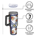 thumbnail image 4 of 40oz Pioneer Flower Floral Print Pattern Insulated Tumbler with Handle, BPA-Free Leak Proof Lid and Straws, Double Wall Vacuum, Hot 12h/Cold 34h, 4 of 6