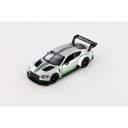 2018 Bentley GT3, Silver - Kinsmart 5417D - 1/38 scale Diecast Model Toy Car