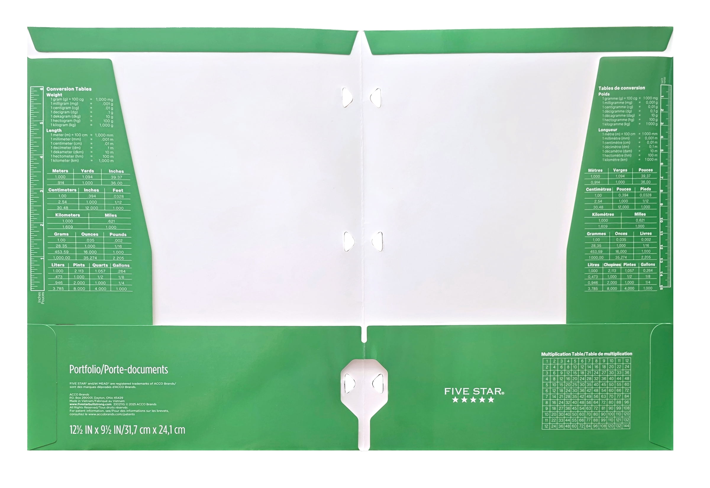 Five Star 4 Pocket Portfolio, Green