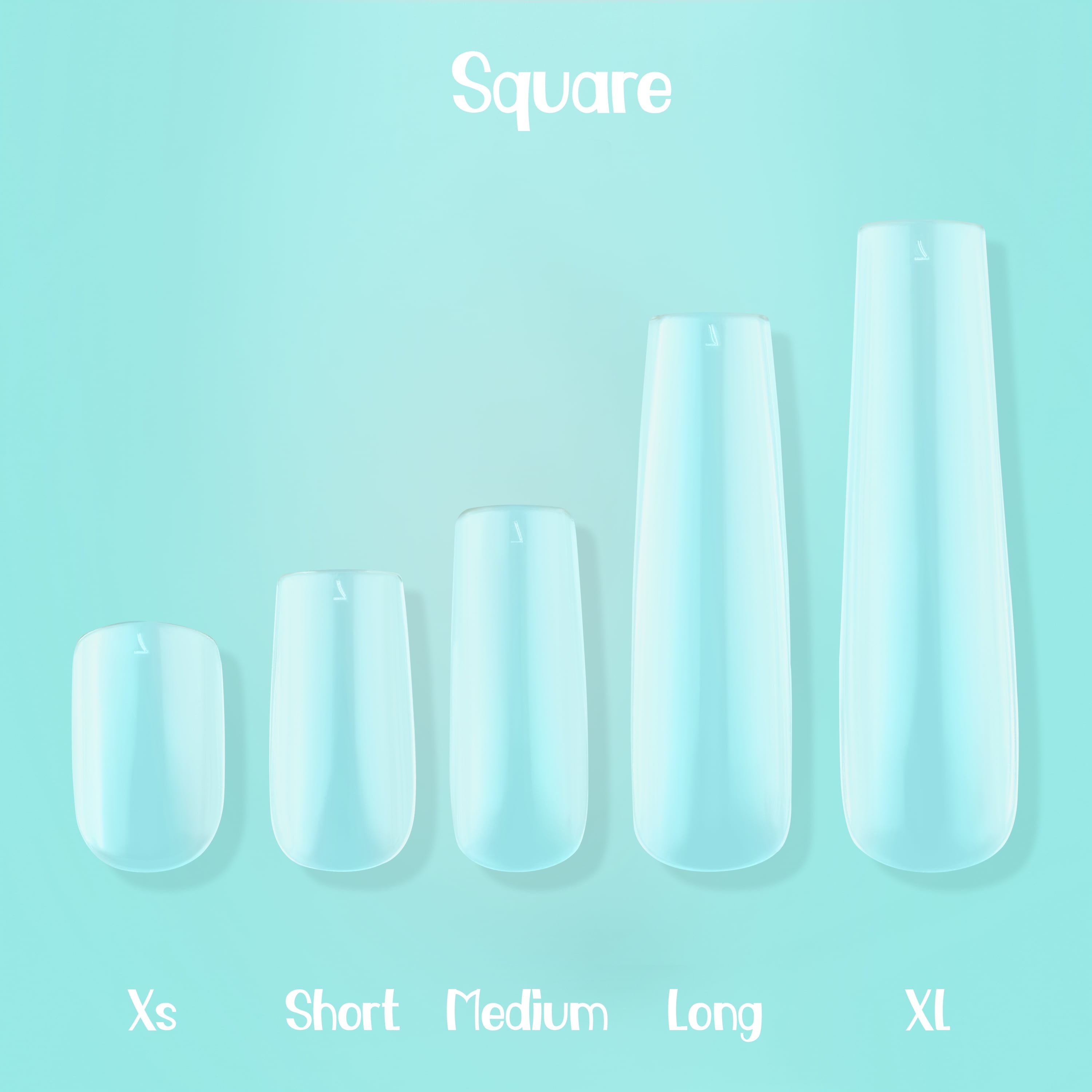 NABulous™ Clear Square Short Soft Gel Nail Starter Kit | Professional Nail Kit | Short Length Full Cover Nail Tips | DIY Manicure Essentials (Square Short)