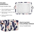 thumbnail image 3 of Coolnut 1 Pack Fabric Storage Basket Cactus Floral Navy Beige Closet Storage Bins with Handles Foldable Baskets for Shelves Toy Organizer Home Office Decor Gifts, 3 of 7