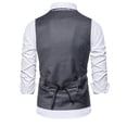 thumbnail image 4 of RYDCOT Mens Slim Fit Suit Vests V-Neck Casual Vest Dress for Men formal Business Tuxedo Wedding Vests Men's Waistcoat Dark Gray, 4 of 5
