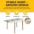 thumbnail image 4 of Beach Coastal Table Cloths for 4 Foot Rectangle Tables, Nautical Shell Starfish Coral Summer Patio Waterproof Elastic Fitted Tablecloths, Washable Rectangular Table Cover for Camping, 4 of 8