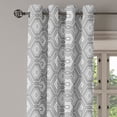 thumbnail image 2 of Ambesonne Grey Grommet Curtain, Greyscale Abstract Forms Art, 50" x 96", White and Grey, 2 of 6