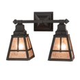 thumbnail image 2 of Meyda Tiffany 242385 T Mission 2 Light 17" Wide Vanity Light - Costello Black / Rubbed, 2 of 2