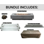 Elementi 56" Hampton Fire Table Package -Light Gray, Natural Gas