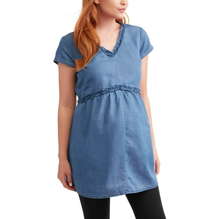 chambray maternity woven waist empire doll sleeve short baby dialog displays option button additional opens zoom