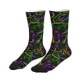thumbnail image 4 of Crew Socks for Women Men Athletic - Neon Mardi Gras Soft Comfort Breathable Mid-Calf Sole Running Socks Womens Men, 4 of 7