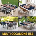 thumbnail image 5 of Navy Blue Gingerbread Christmas Table Cloths for 4 Foot Rectangle Tables, Xmas Tree Gift House Star Patio Waterproof Elastic Fitted Tablecloths, Washable Rectangular Table Cover for Camping, 5 of 8