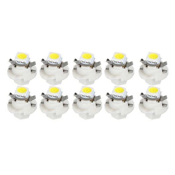 cciyu 10 Pack Car T5 B8.4D 5050 1SMD White LED Lamps Instrument Dashboard Side Indicator Lights