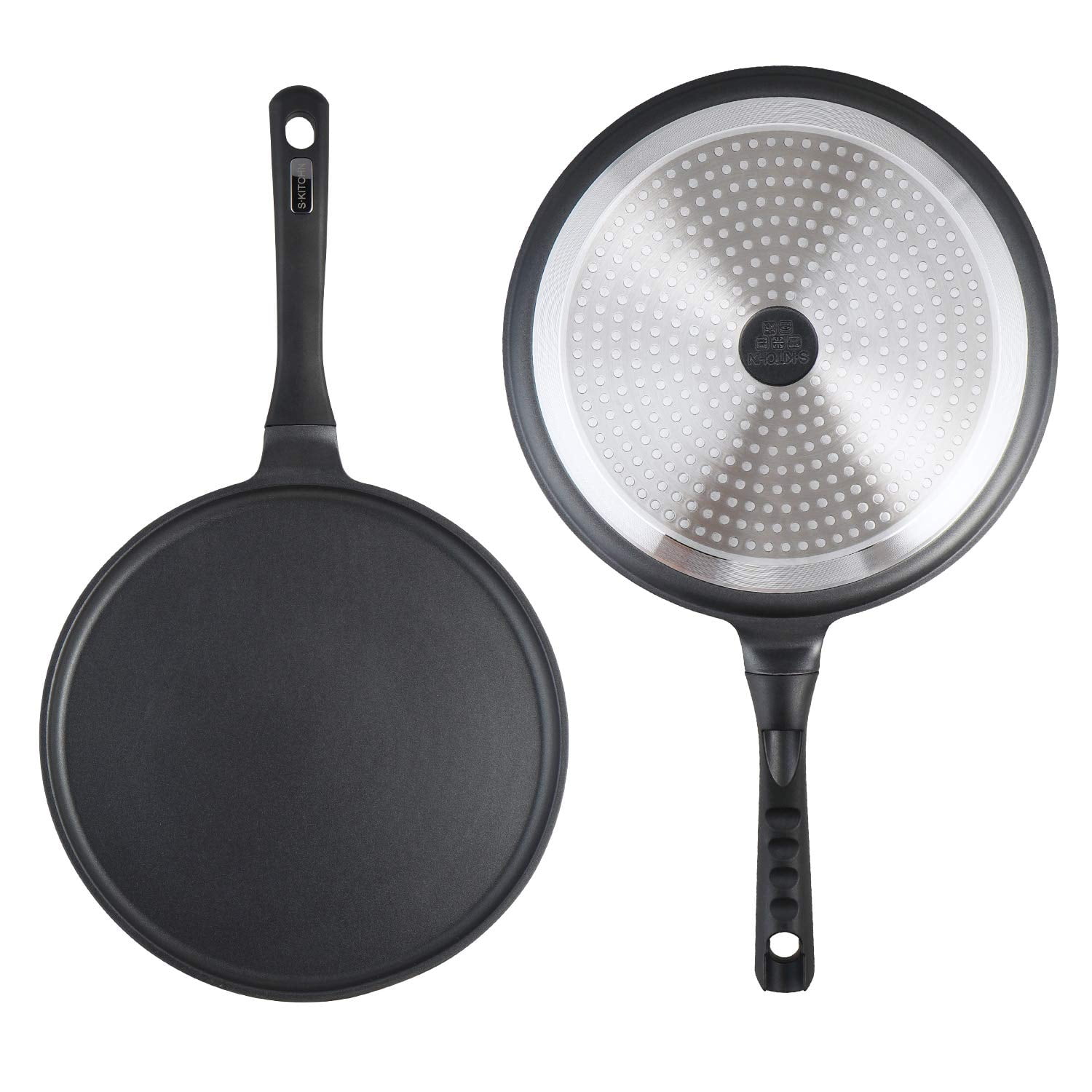 DIIG Non Stick Crepe Pan 11 Inch with Spreader Spatula, No Stick Pancake  Pan for Cooking, Brown Griddle for Frying Egg, Steak, Crepe Cake, Omelette