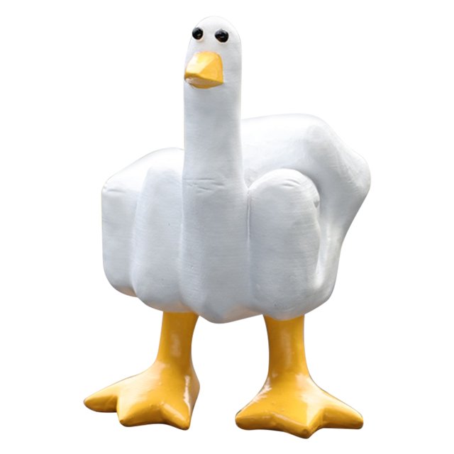 Adorno Creativo Resina Pato Con Dedo Estatua Pato Adorno para Coche Del Coche (B Amarillo) Amarillo Y Blanco