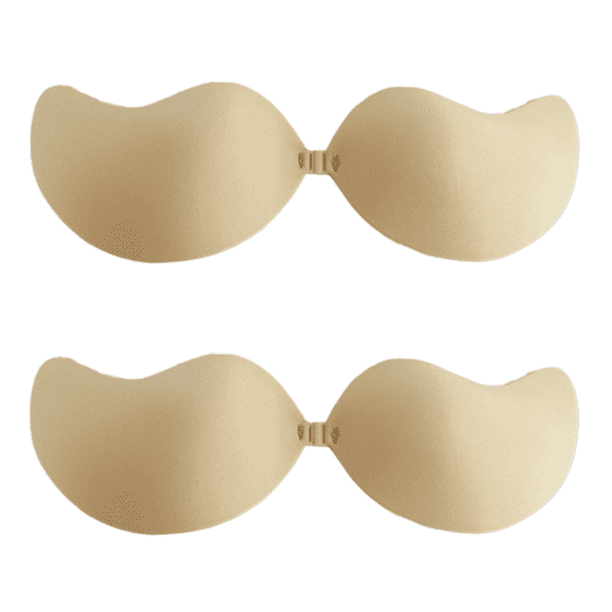 2 Pack] Mango Shape Stick-On Bras, Strapless Self-Adhesive Push Up