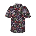 thumbnail image 3 of Fotbe Snakes And Snake Fruit Hawaiian Shirt for Men Unisex Summer Beach Casual Short Sleeve Cotton Linen Button Down Shirts-Medium, 3 of 9