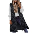 thumbnail image 4 of ZMHEGW Women's Long Winter Coat Vest With Hood Sleeveless Warm Down Coat With Pockets Quilted Vest Down Jacket Quilted Outdoor Jacket, 4 of 7