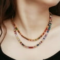 thumbnail image 2 of Luxury Fashion Colorful Rainbow Baguette CZ Gold Color Necklace for Women Party, 2 of 9