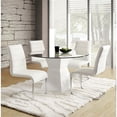 thumbnail image 4 of Furniture of America Dorazio Wood 5-Piece Round Dining Table Set in White, 4 of 6