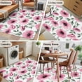 thumbnail image 5 of Pink Flowers 3x5 Area Rugs for Living Room, Poppy Watercolor Country Botanical Farmhouse Non Slip Floor Mat Washable Low-Profile Indoor Carpet for Bedroom, Dining Room, Bathroom, 5 of 9