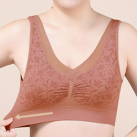 Clearance! Weikingp Bras for Women Women Soft Breathable Condensed Underwear Comfortable Inside Underwire Middle Mom Sports Vest Nylon Bra Bralettes for Women Plus Size Lingerie Coffee Xl