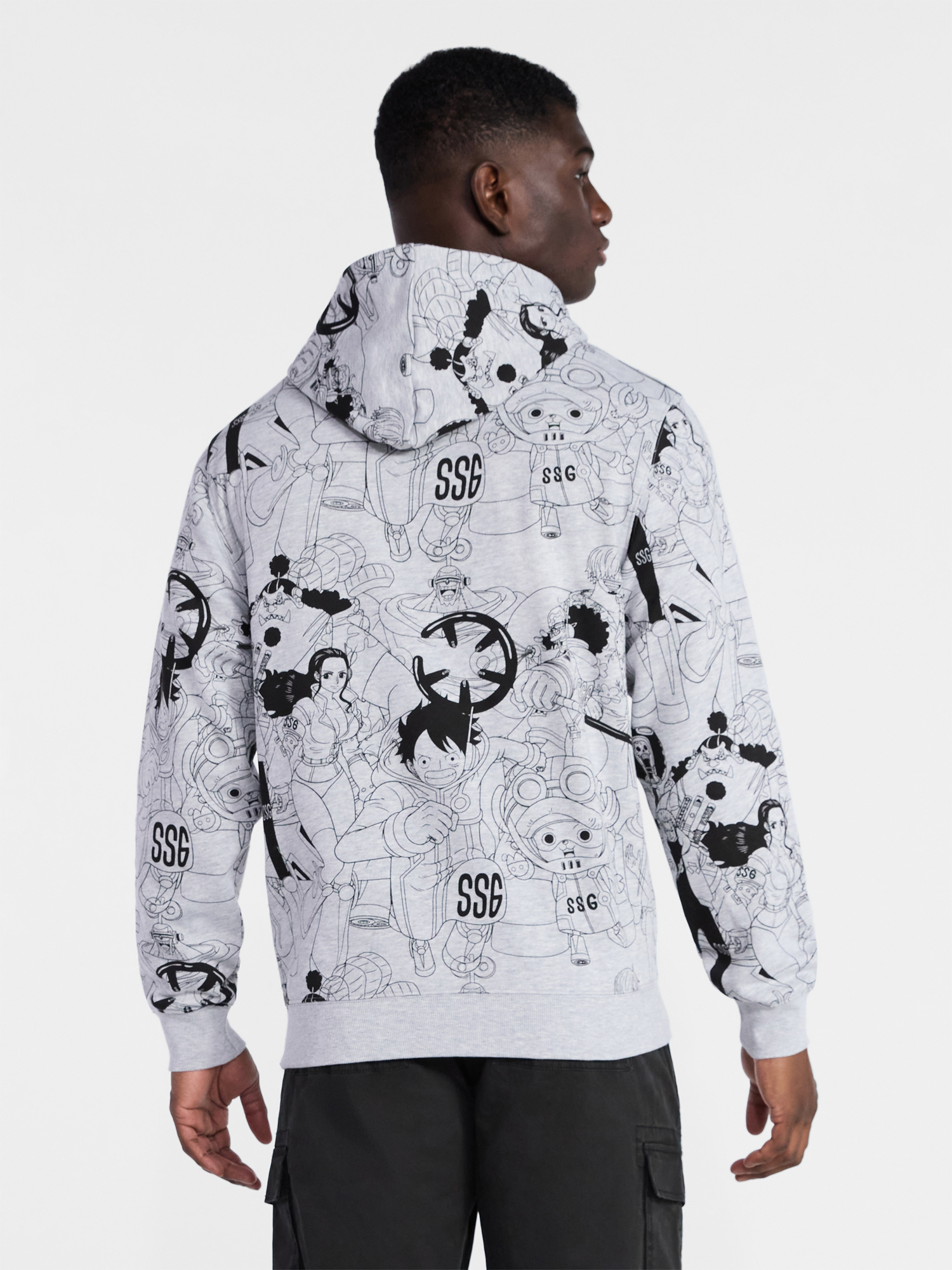 One Piece Men's and Big Men's Graphic Fleece Hoodie with Long Sleeves, Sizes XS-4XL
