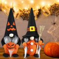 thumbnail image 4 of 2 Pcs Décorations en Peluche Gnomes d'Halloween - Décor Tomte Suédois Fait Main Halloween Mr & Mrs - Décoration de Table d'Halloween Gnomes Elf - Décoration de Cheminée de Fête d'Halloween - 11 Pouces, 4 of 7