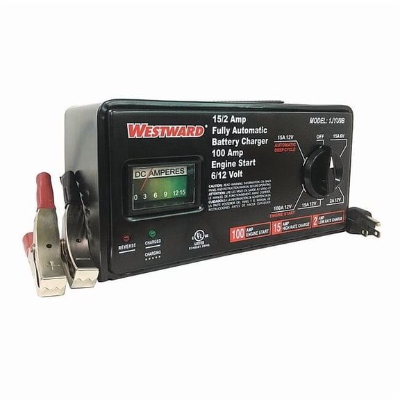 Westward Battery Charger,6/12V (A),100 A Start 1JYU9