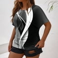 thumbnail image 5 of Fiudx Ofertas Flash Artículos En Oferta Camiseta de Manga Corta Grande con Cuello Redondo Plisada y Cintura de Manga Corta Informal a La Moda para Mujer, 5 of 5