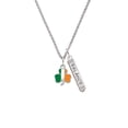 thumbnail image 2 of Delight Jewelry Silvertone Irish Flag Shamrock Silvertone Balance Bar Charm Necklace, 23", 2 of 4