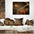 thumbnail image 4 of Designart Dark Orange Symmetrical Flower - Abstract Throw Pillow - 16x16, 4 of 5