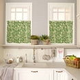 thumbnail image 4 of Daisy Beige Silhouette Kitchen Curtains and Valances Set, Retro Classic Green Backdrop Rod Pocket Window Valance 18 Inch Window Curtain Panels for Living Room Bedroom Laundry, 27.5x24in, 3 Pieces, 4 of 7