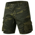 thumbnail image 2 of Pantalon Grand Homme Été Mode Extérieur Décontracté Bouton Multi-Poches Short de Sport Vert Armée P, 2 of 3