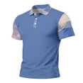 thumbnail image 5 of Homeyce Polo Shirts for Men Collar Short Sleeve Polo Shirts Button Work Fashion Casual Classic Polo Sweatshirt Solid Color Golf T Shirt,Blue 4XL, 5 of 5