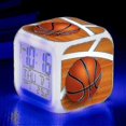 thumbnail image 1 of Basketball Alarm Clock 7color Change Multifunction Noctilucence Electronic Watch Kids Room Wake Up Timer Birthday Gift For Child Chocolate, 1 of 5