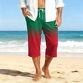 thumbnail image 3 of Mens Swim Trunks Men's Gradient Print Casual Drawstring Cropped Capri Pants Resort Swim Trunks Beach Shorts with Elastic Waist Quick-Dry Summer Pants for Vacation Travel Red 2XL, 3 of 9