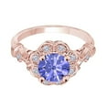 thumbnail image 3 of Mauli Jewels Women's 1 Carat Tanzanite and Halo Diamond Engagement Ring in 10K Rose Gold, 3 of 4