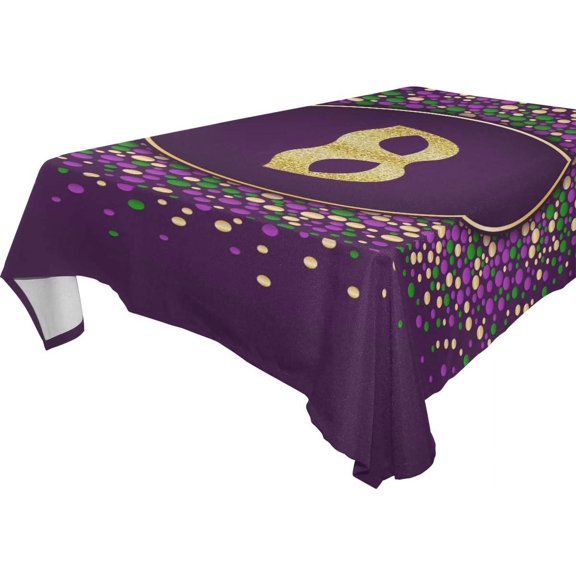 SKYSONIC Mardi Gras Rectangle Tablecloth Spill-Proof Polyester Table Cloth Table Cover for Kitchen Dining Picnic Holiday Party Decoration,60x120 Inch