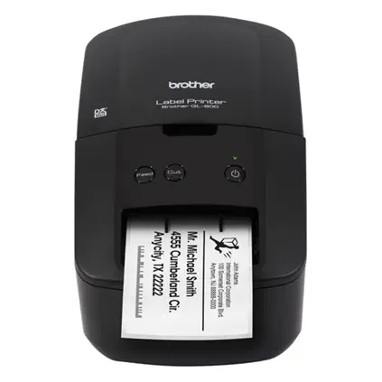 Restored Brother QL-600 Professional Direct Thermal Barcode Label Printer, USB, High-Speed, Monochrome (Refurbished)